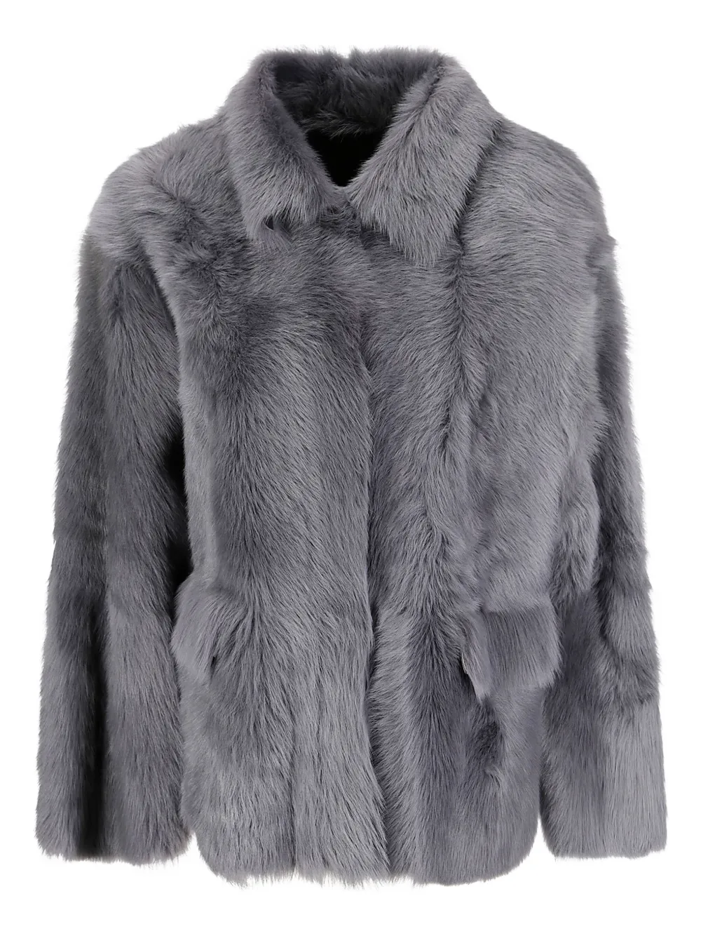 Desa 1972 Reversible Shearling Boxy Jacket In Multi
