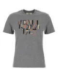 FENDI logo-print cotton T-shirt - Grey