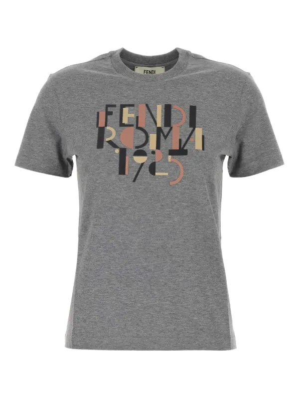 FENDI ロゴプリント Tシャツ グレー FENDI ロゴ Tシャツ | グレー | FARFETCH JP