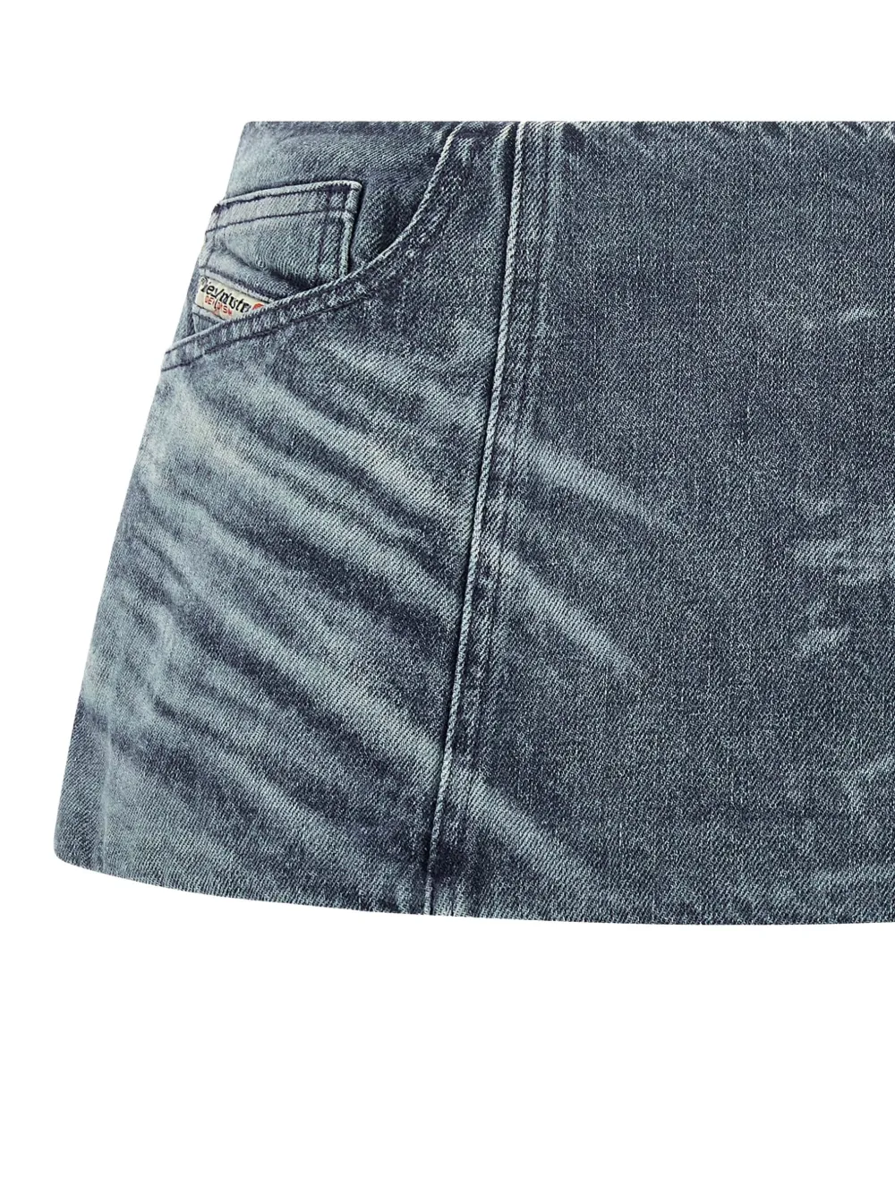 Diesel De-nora Denim Mini Skirt In Blue
