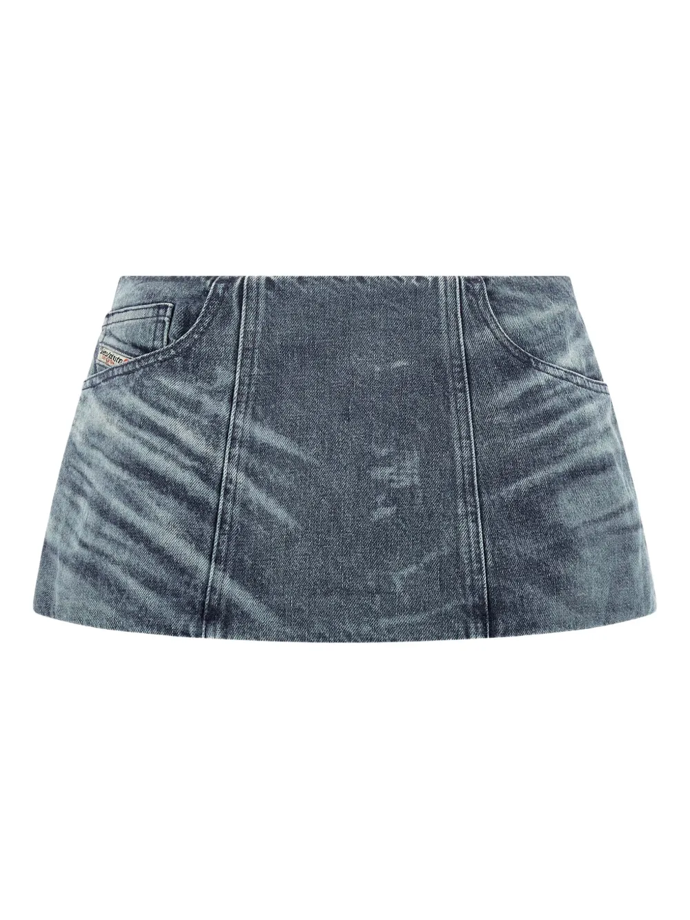Diesel De-nora Denim Mini Skirt In Blue