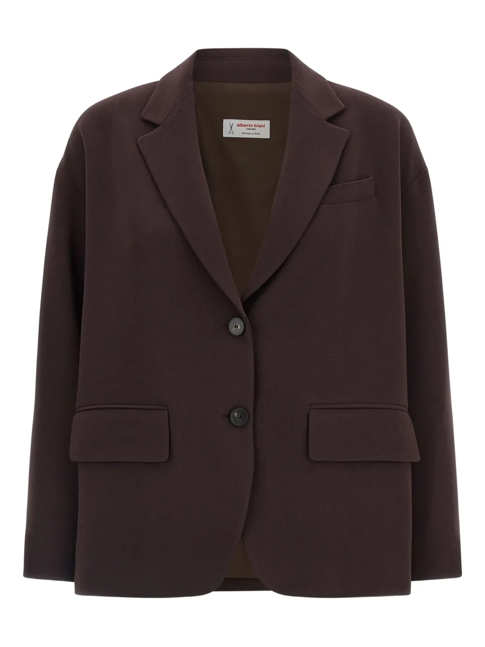 Alberto Biani Two-button V-neck Blazer In Brown
