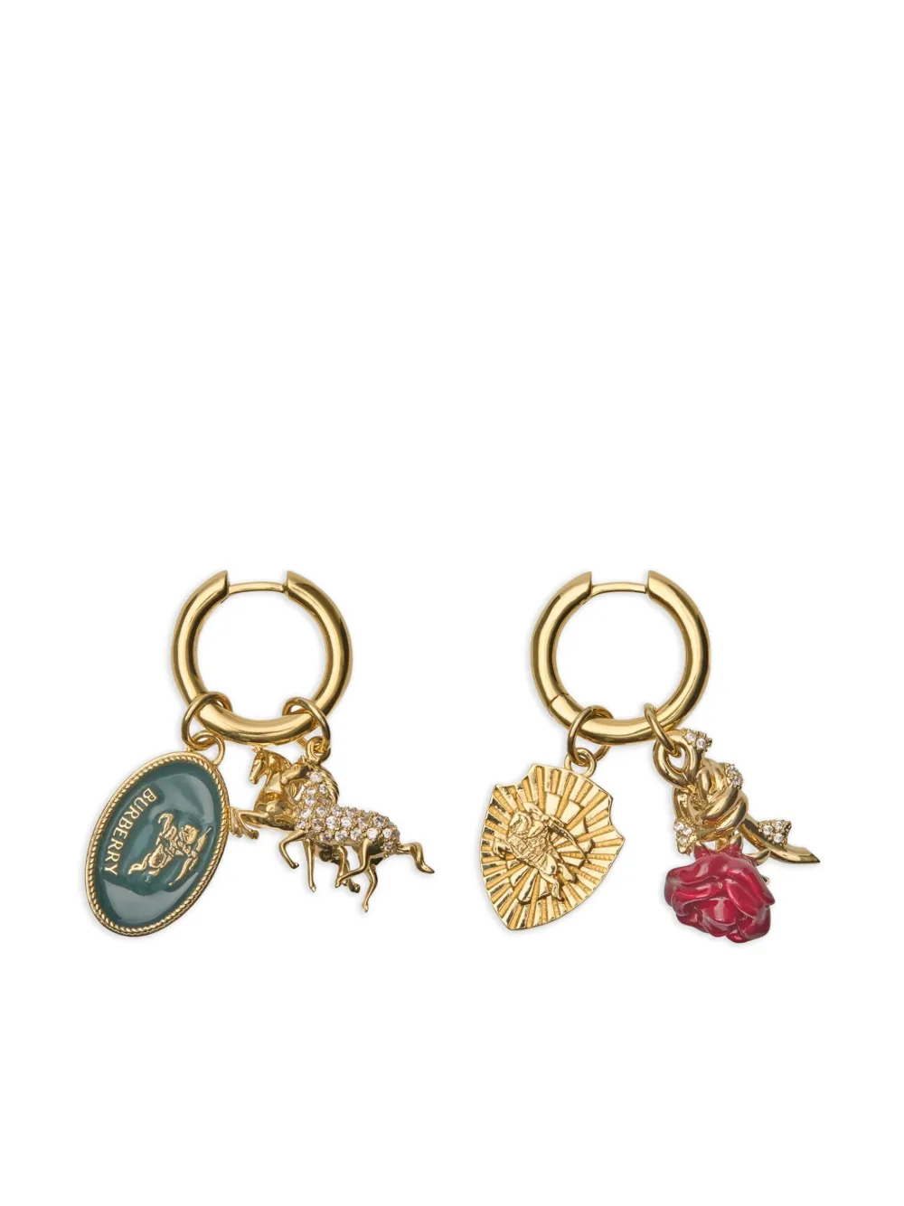 Burberry Orecchini a cerchio con ciondolo - Oro