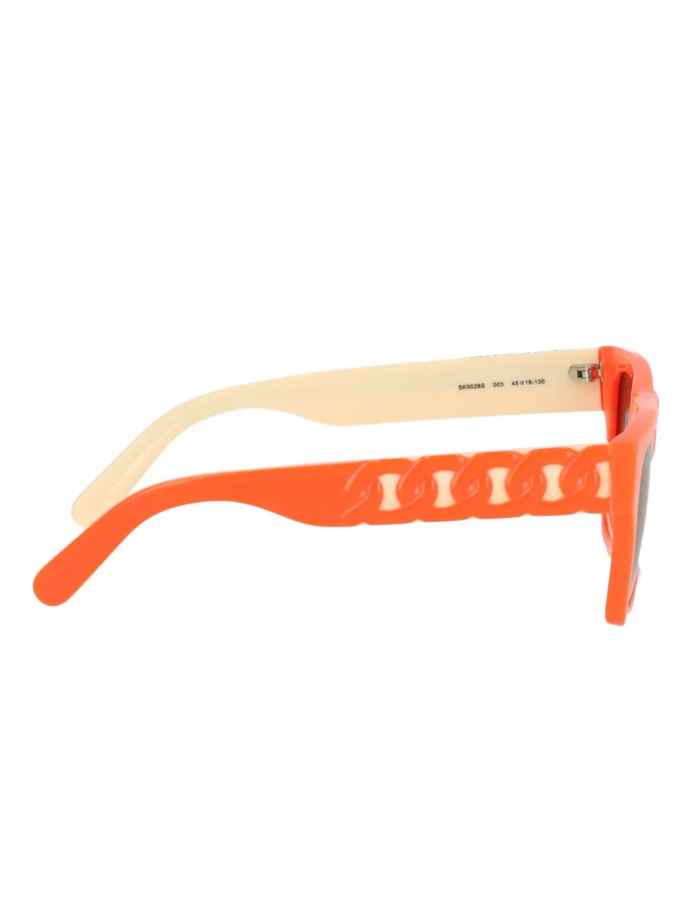 Stella McCartney Kids Zonnebril met vierkant montuur en schakeldetail Oranje