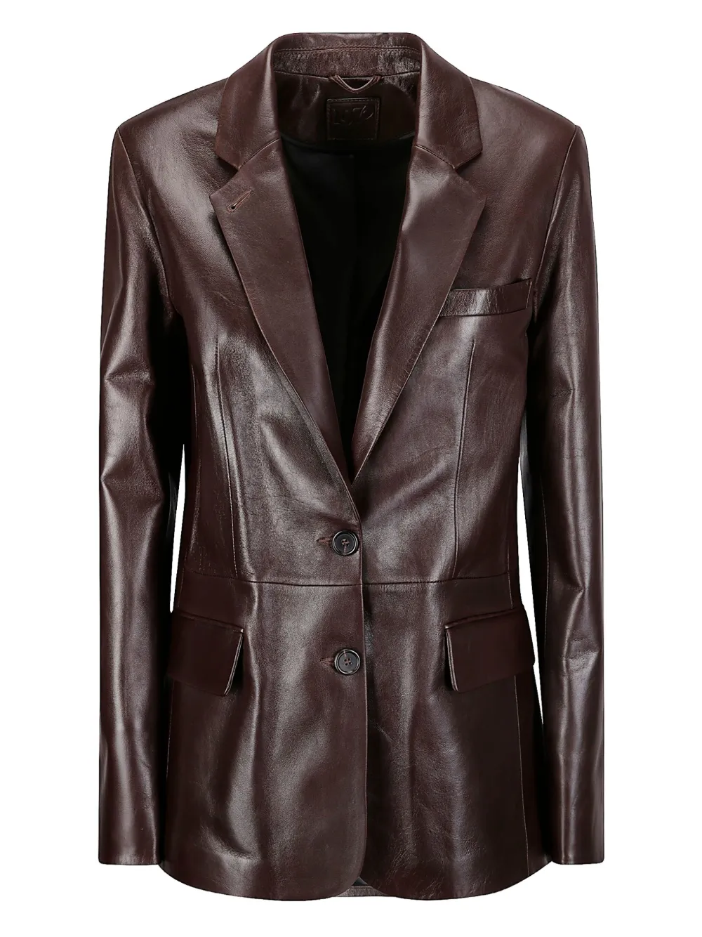Desa 1972 notched-lapel leather blazer | Brown | Image 1