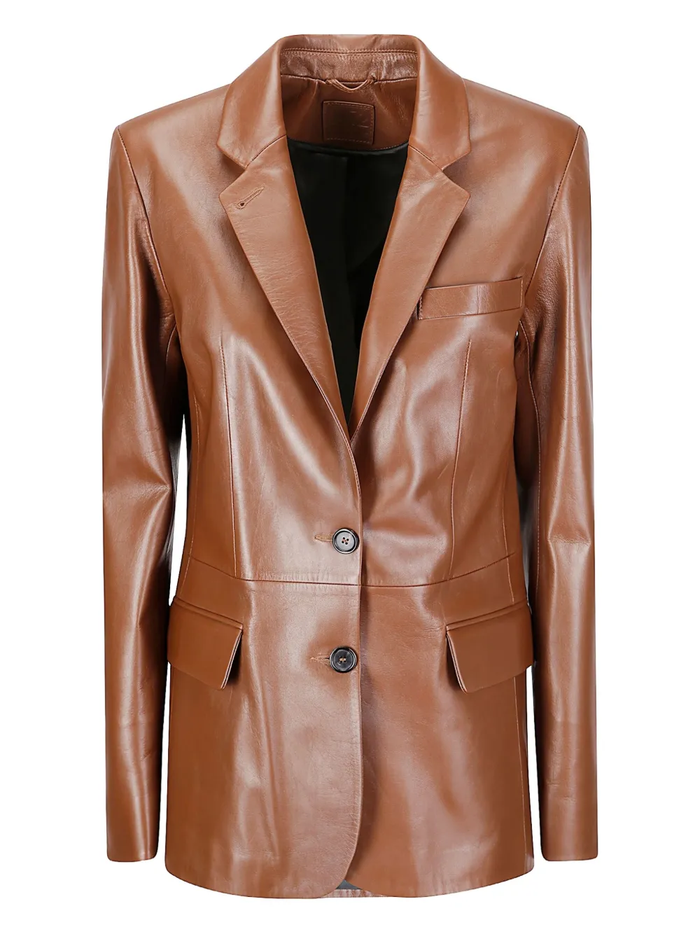 Desa 1972 leather flap-pocket blazer | Brown | Image 1