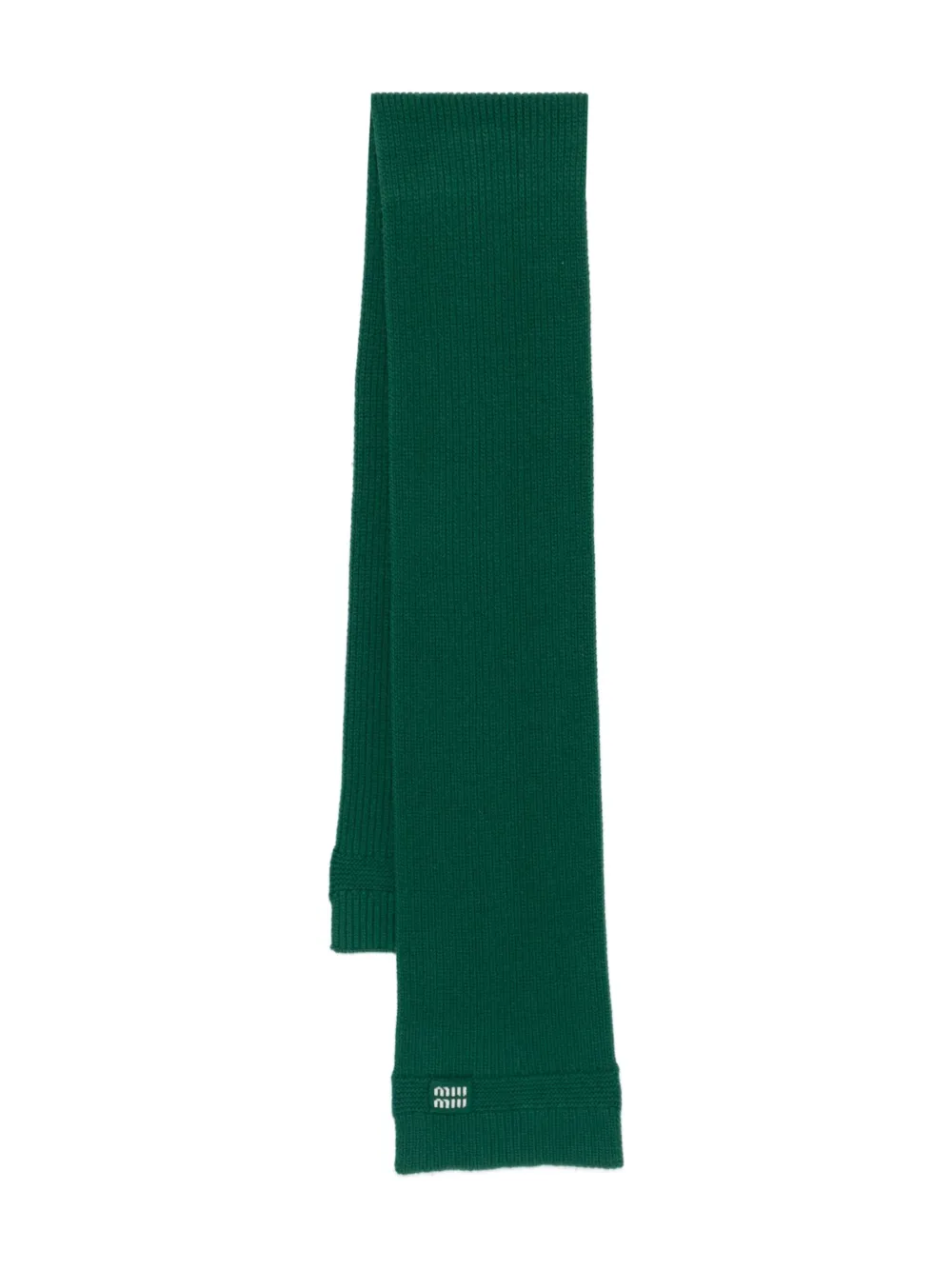 Miu Miu Gerippter Strickschal | Grün | Image 1
