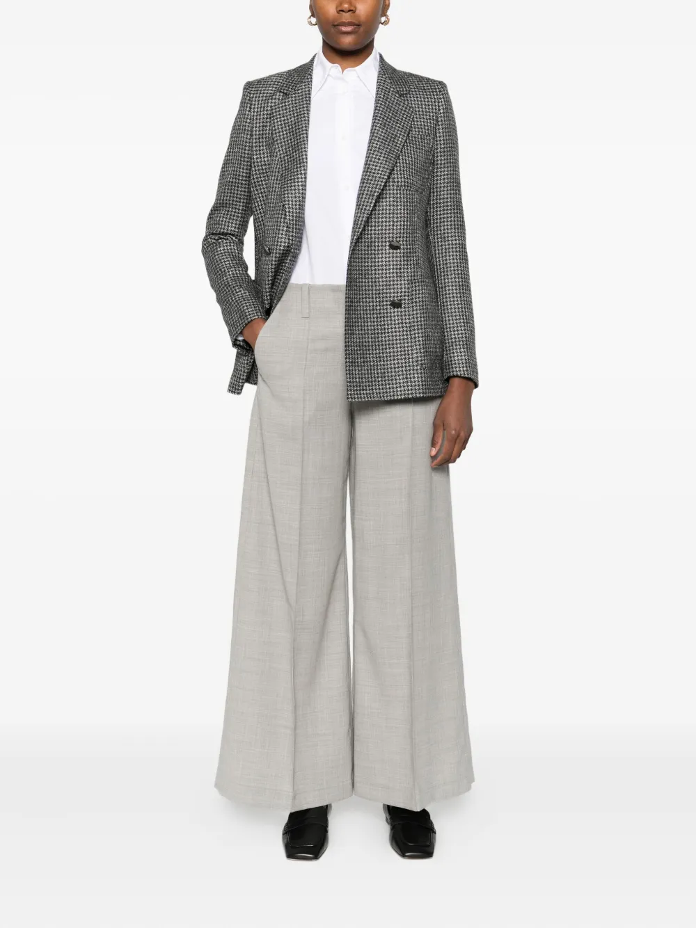 Tagliatore Houndstooth Single-breasted Blazer In Gray