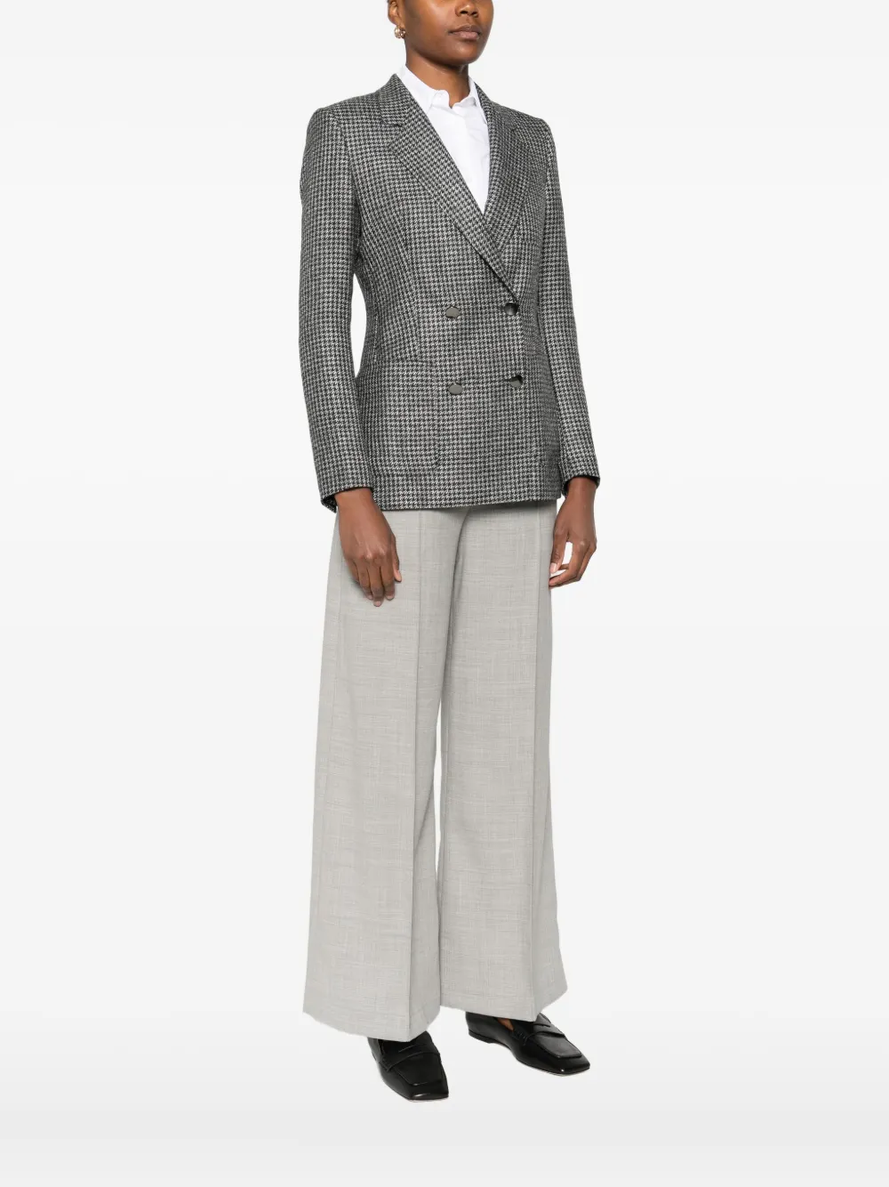 Tagliatore Houndstooth Single-breasted Blazer In Gray