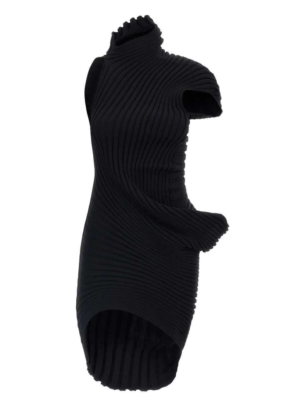 Issey Miyake ハイネック リブドレス - ブラック Issey Miyake ハイネック リブドレス - ブラック