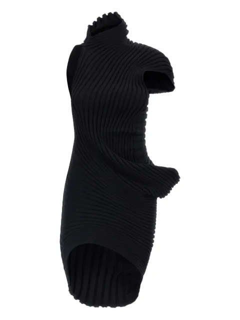 Issey Miyake ribbed high-neck dress