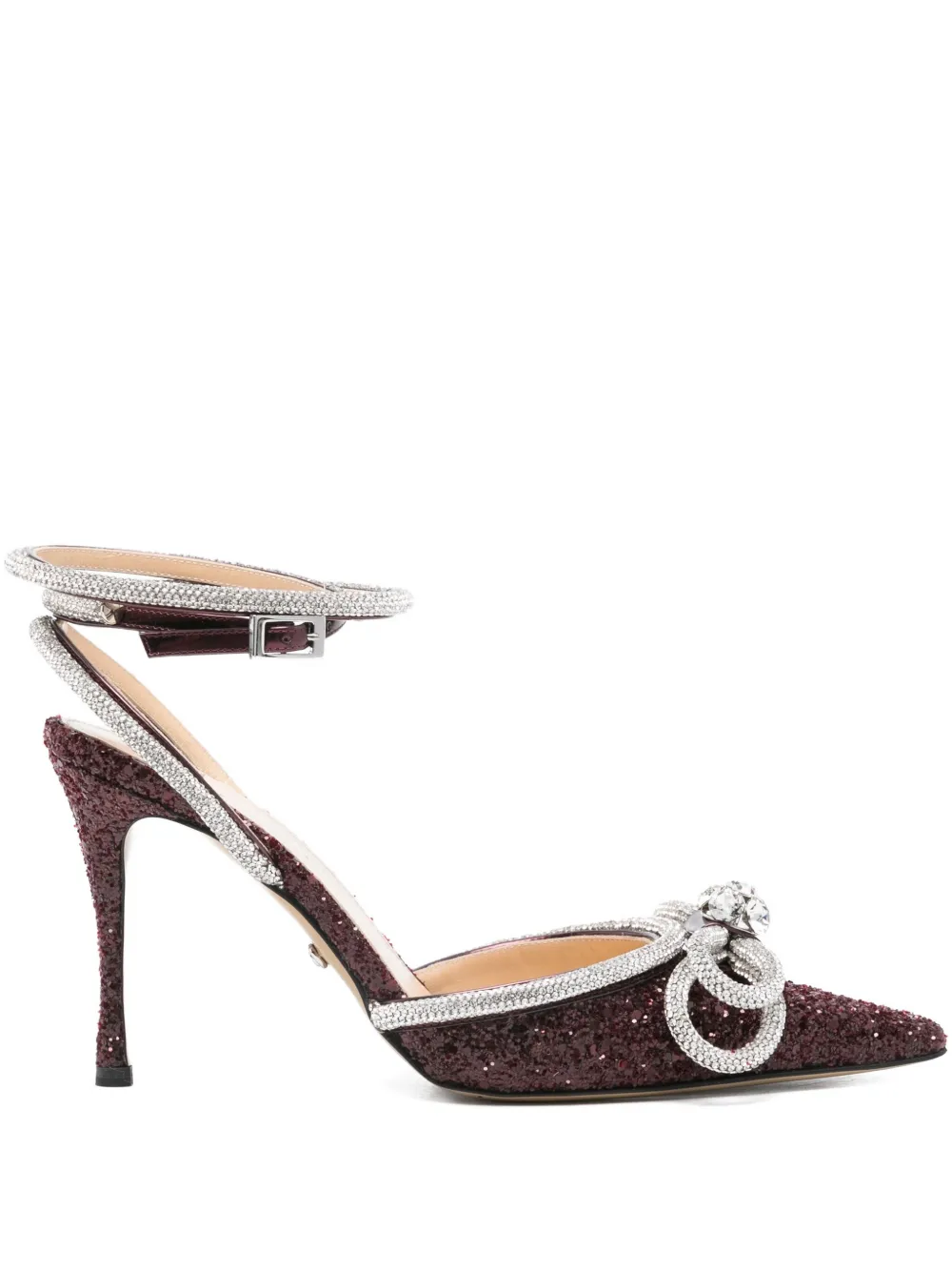 MACH & MACH crystal-embellished bow pumps Red