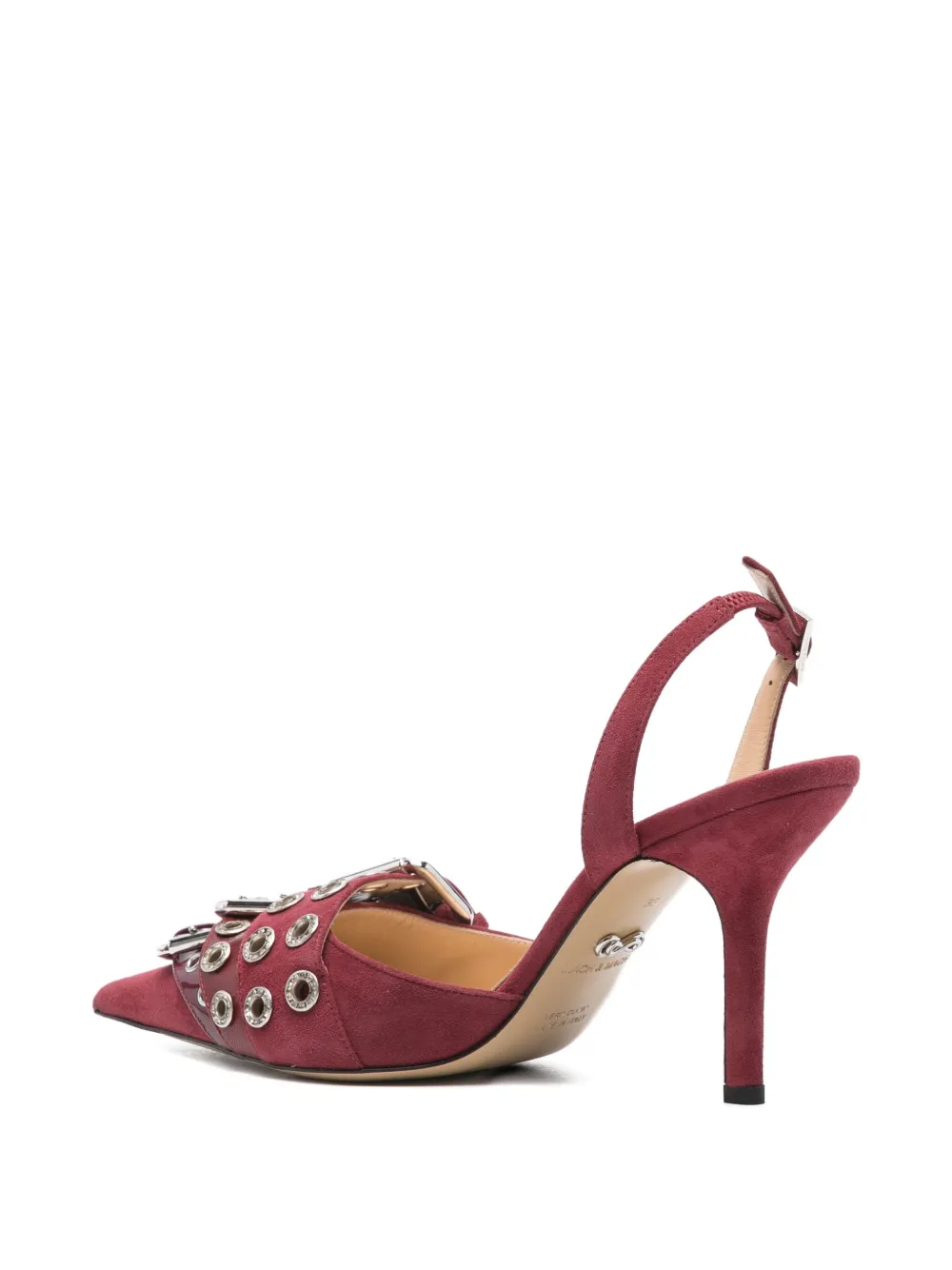 MACH & MACH 100mm buckle-detail eyelet pumps Red