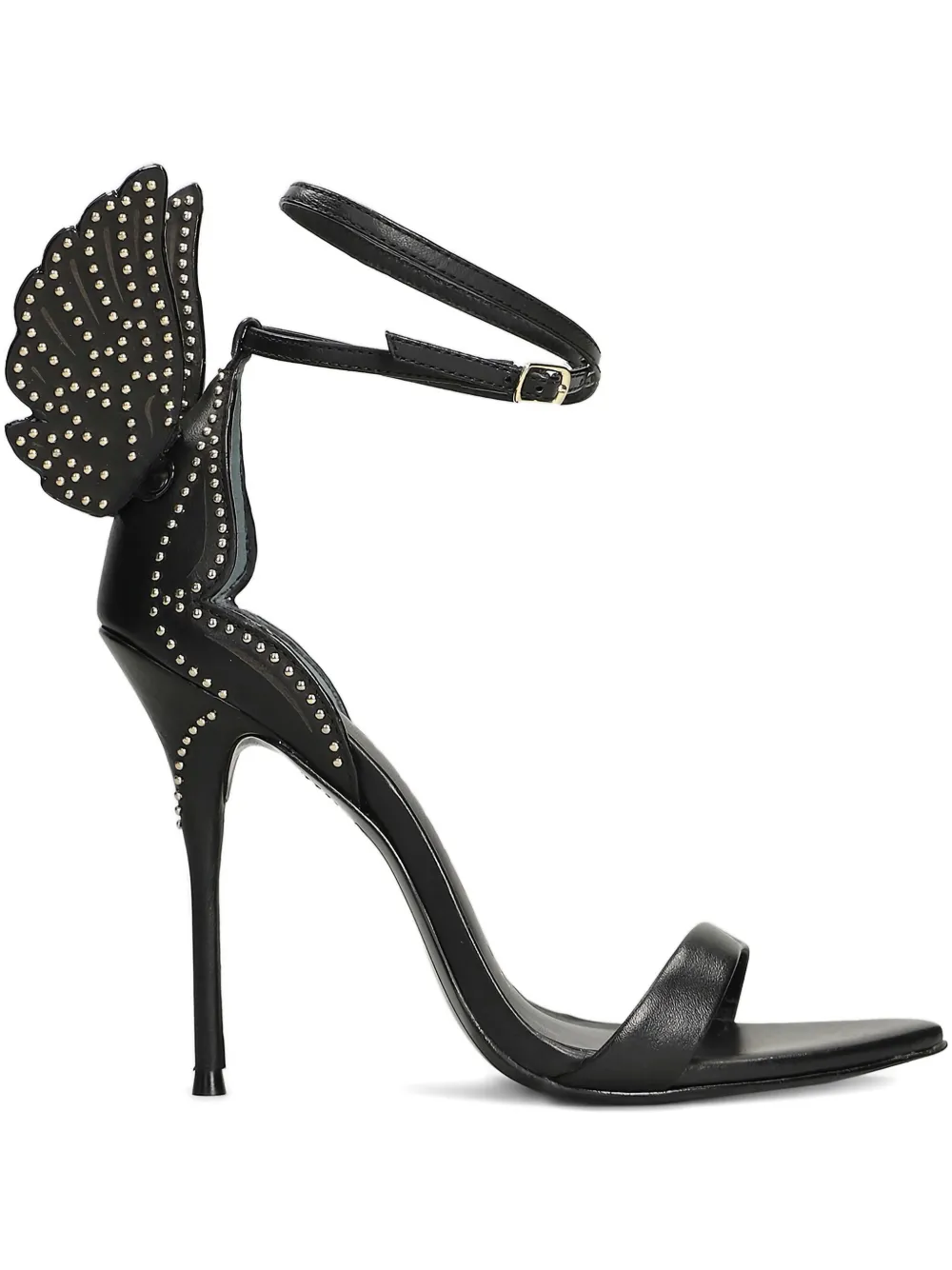 Sophia Webster 100mm Studded-wing Sandals In Black