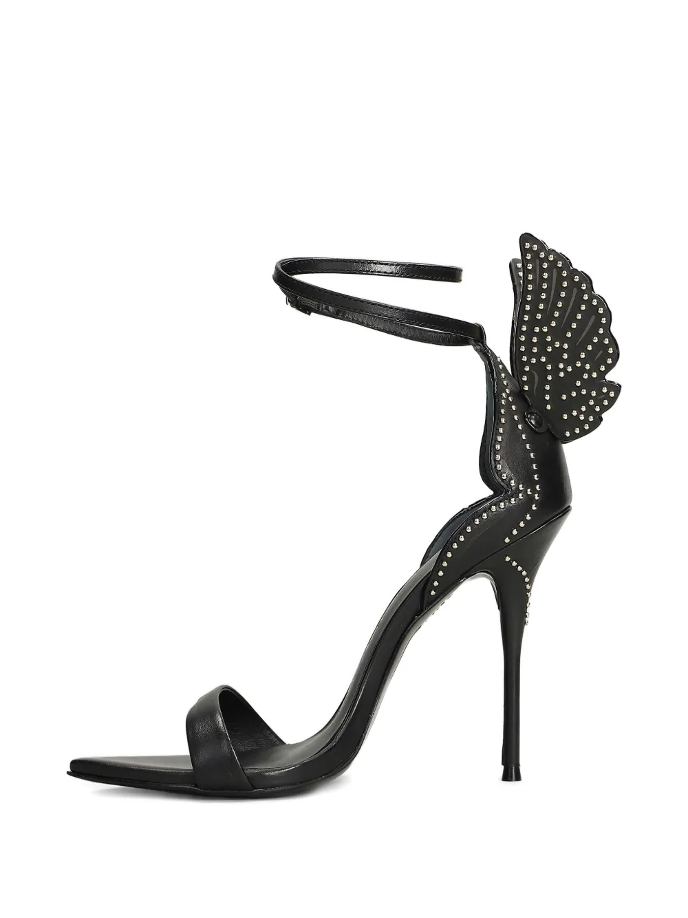 Sophia Webster 100mm Studded-wing Sandals In Black