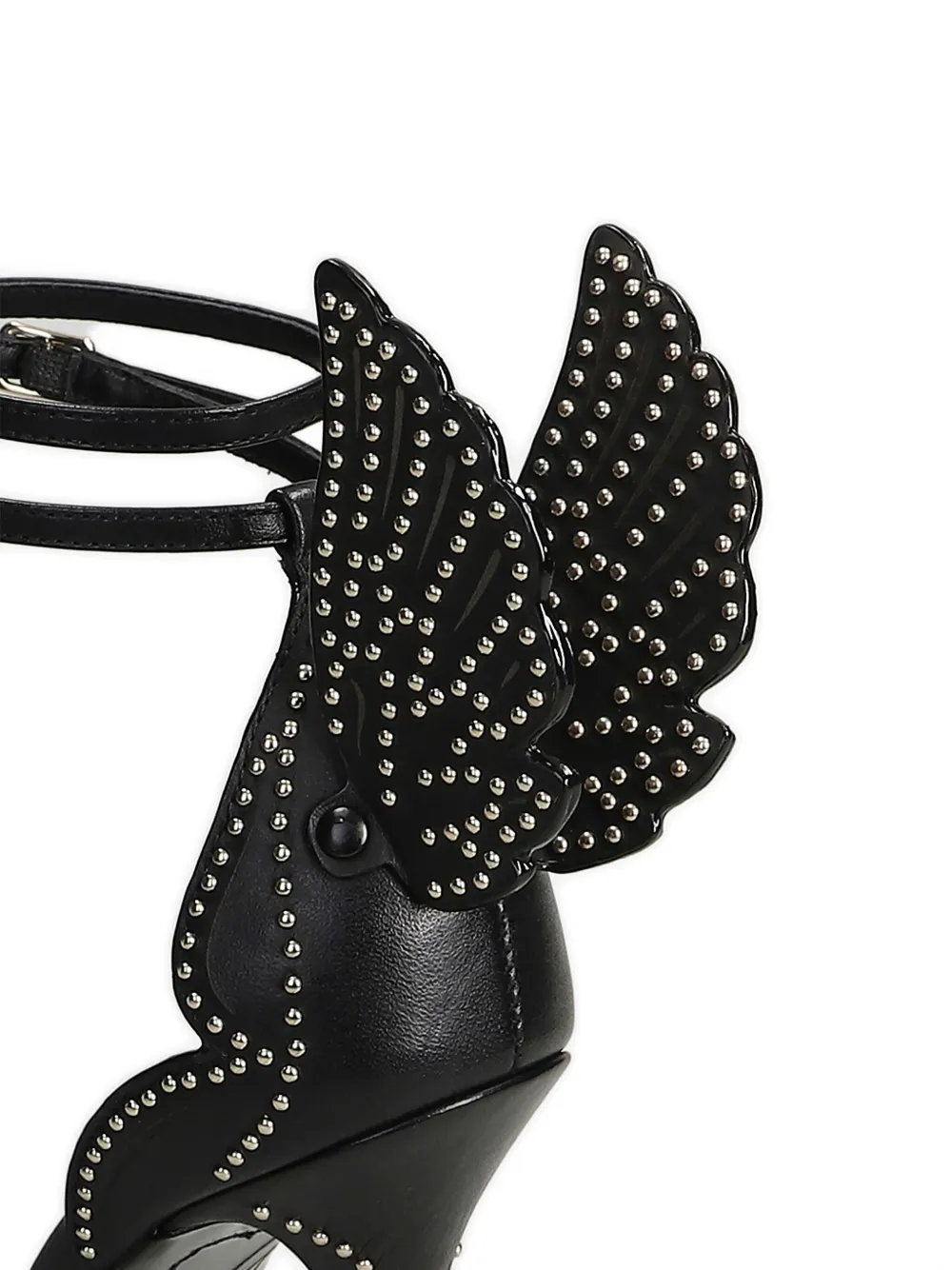 Sophia Webster 100mm Studded-wing Sandals In Black