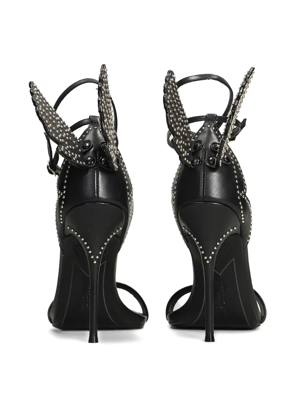 Sophia Webster 100mm Studded-wing Sandals In Black