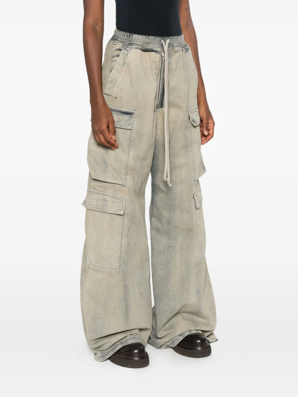 Rick Owens DRKSHDW Jeans met cargo zak en trekkoord Beige