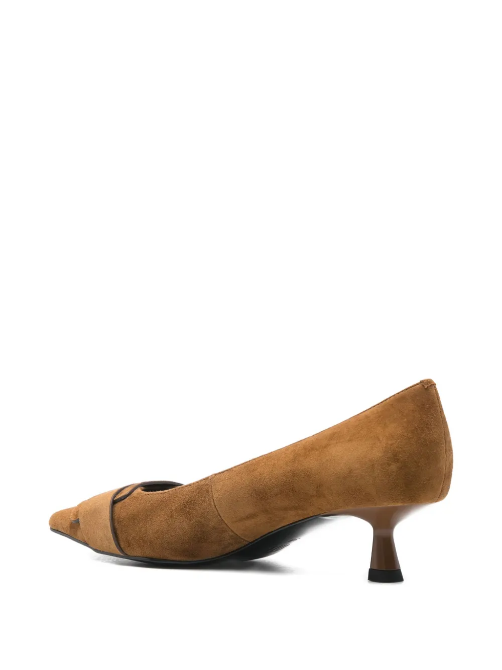 Bibi Lou Buckle-detail Pointed-toe Pumps In Brown