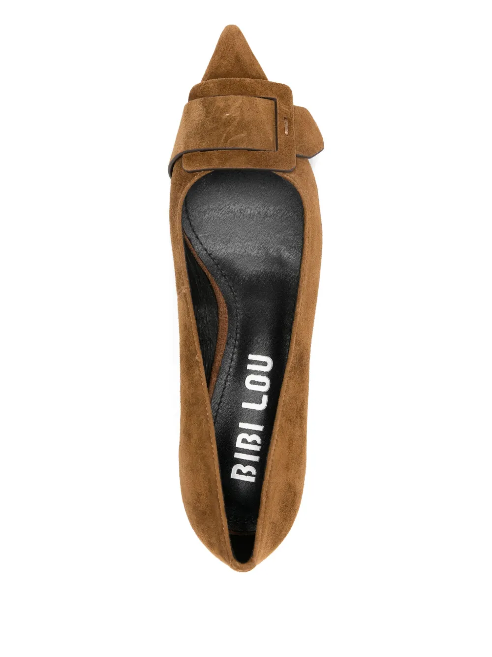 Bibi Lou Buckle-detail Pointed-toe Pumps In Brown