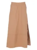 LIU JO elasticated-waist satin-panel skirt - Neutrals