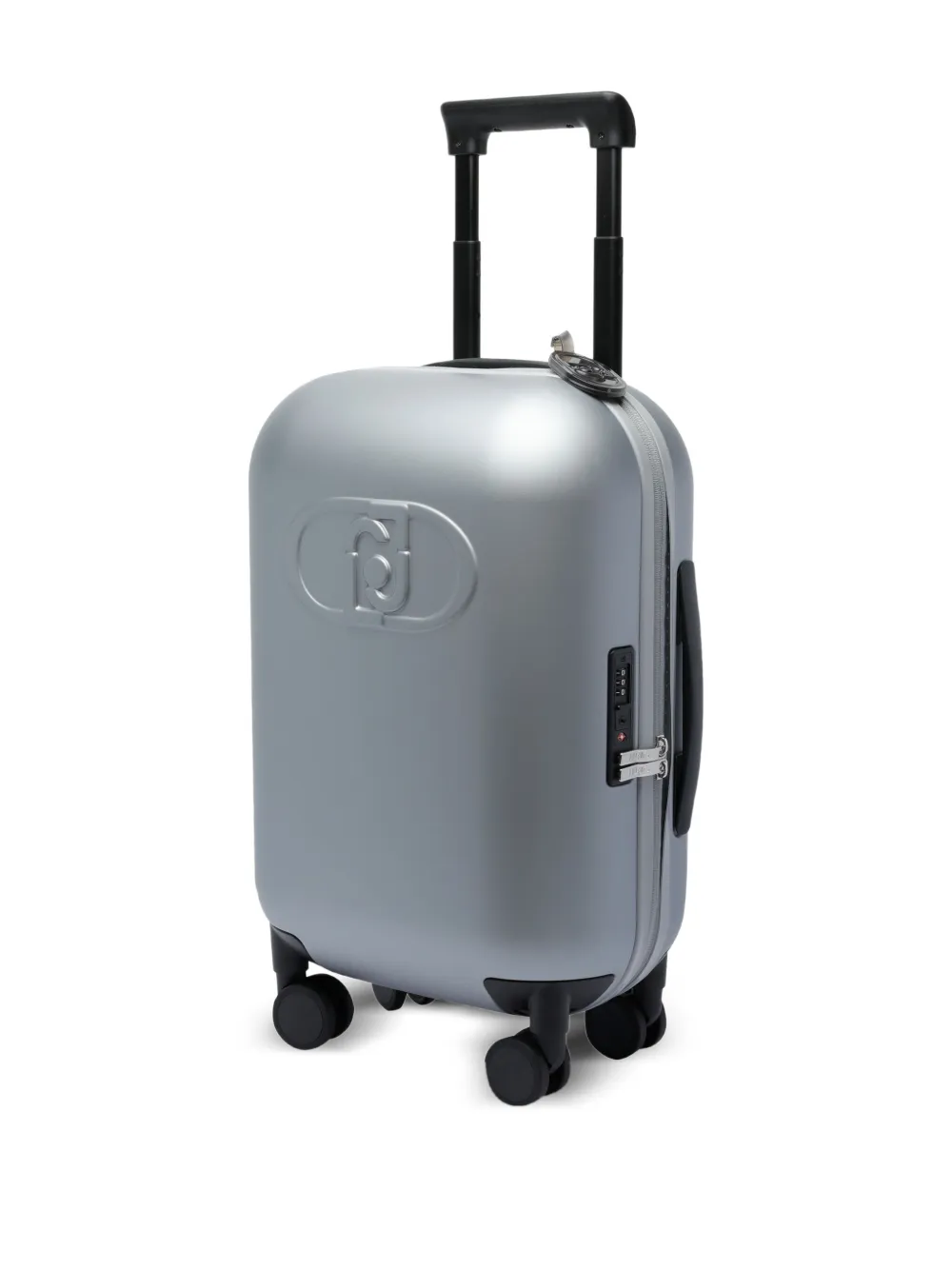 LIU JO Trolley met logoplakkaat en vier wielen Zilver