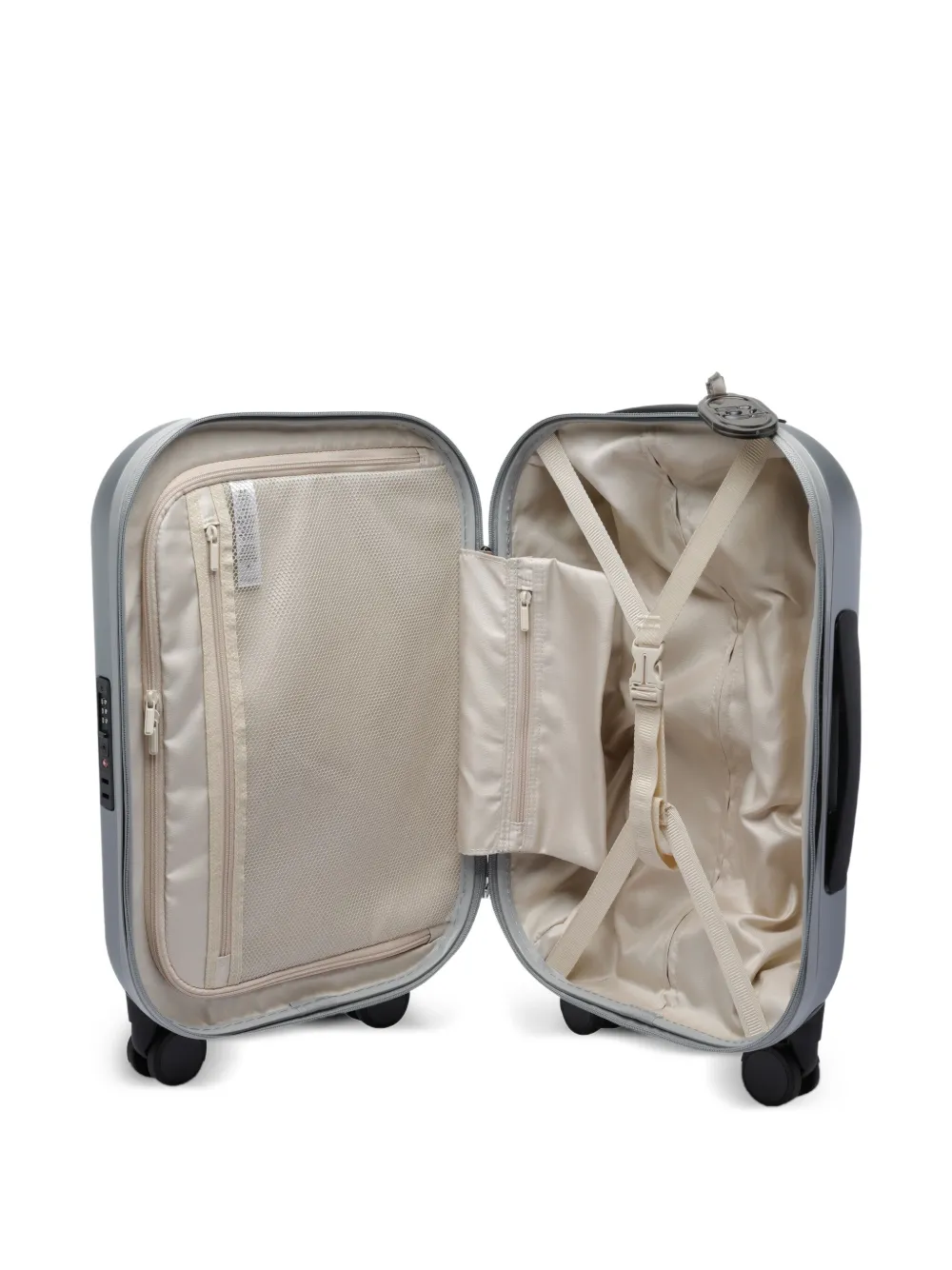 LIU JO Trolley met logoplakkaat en vier wielen Zilver