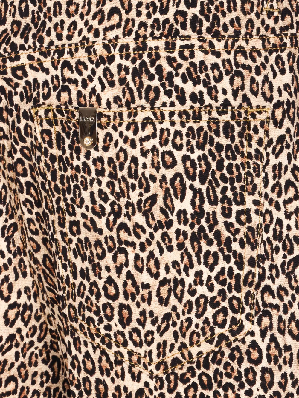 Liu •jo Trousers Animal Print Roses Detail In Brown