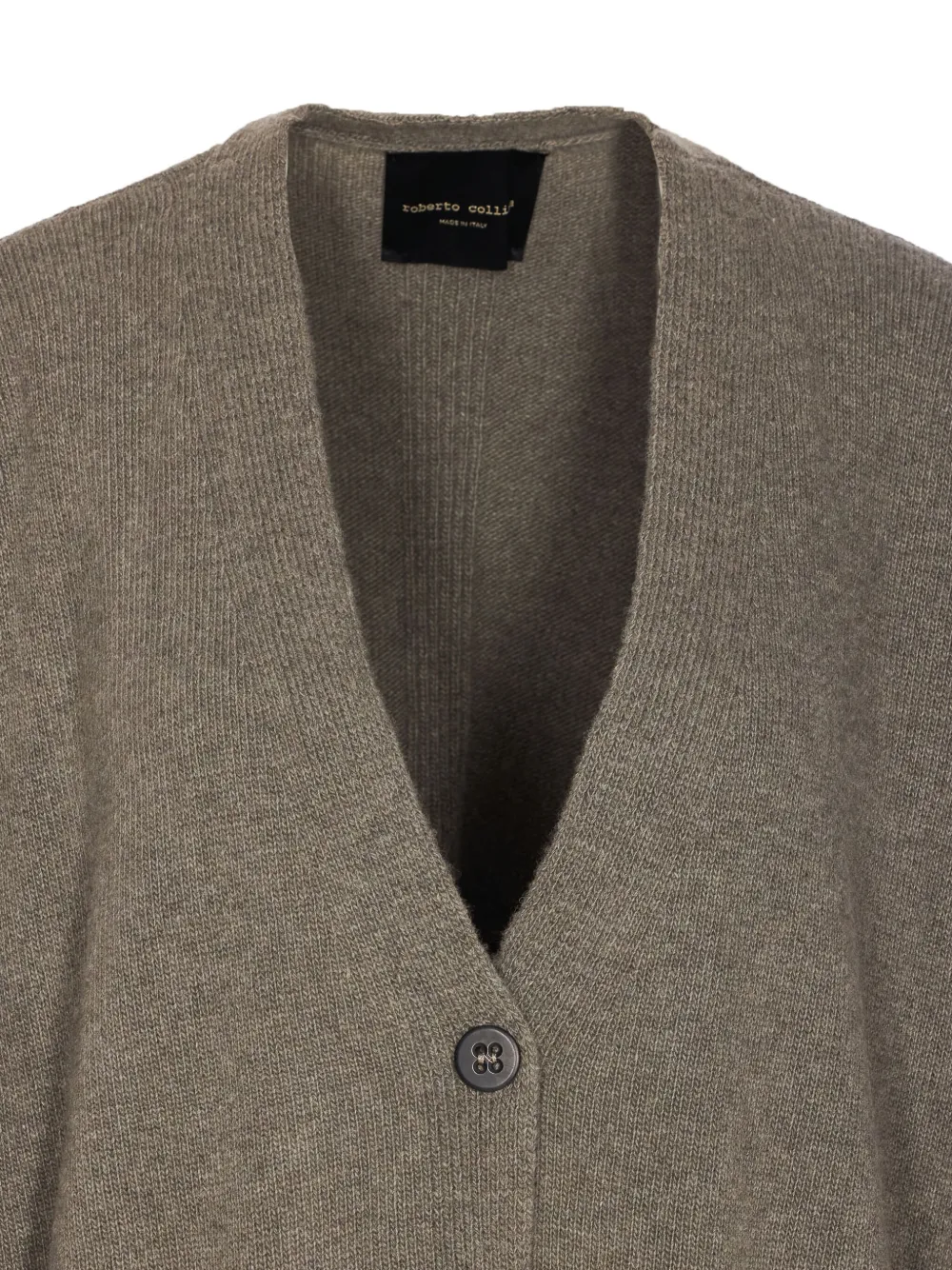 Roberto Collina Knitwear Cardigan With Front Pockets And V-neckline In Brown