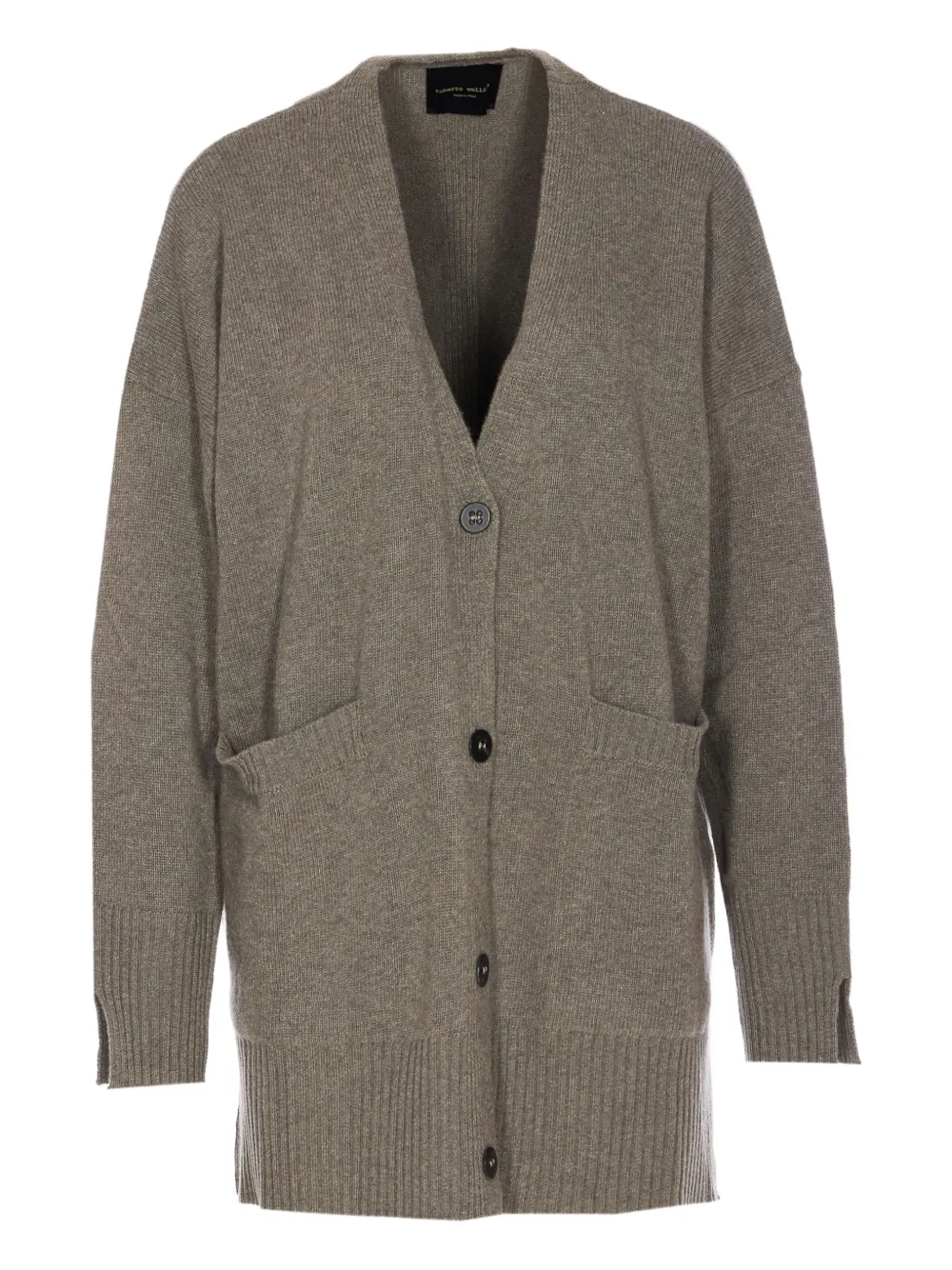 Roberto Collina Knitwear Cardigan With Front Pockets And V-neckline In Brown