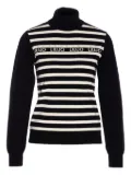 LIU JO pearl-embellished striped sweater - Black