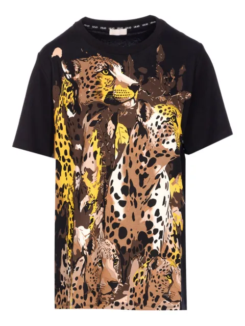 LIU JO leopard-print crew-neck T-shirt