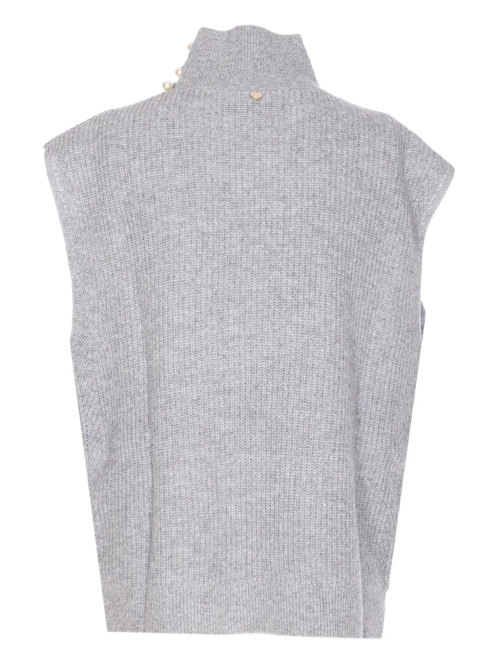 Liu •jo Pearl-embellished Vest In Gray
