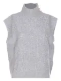 LIU JO pearl-embellished vest - Grey