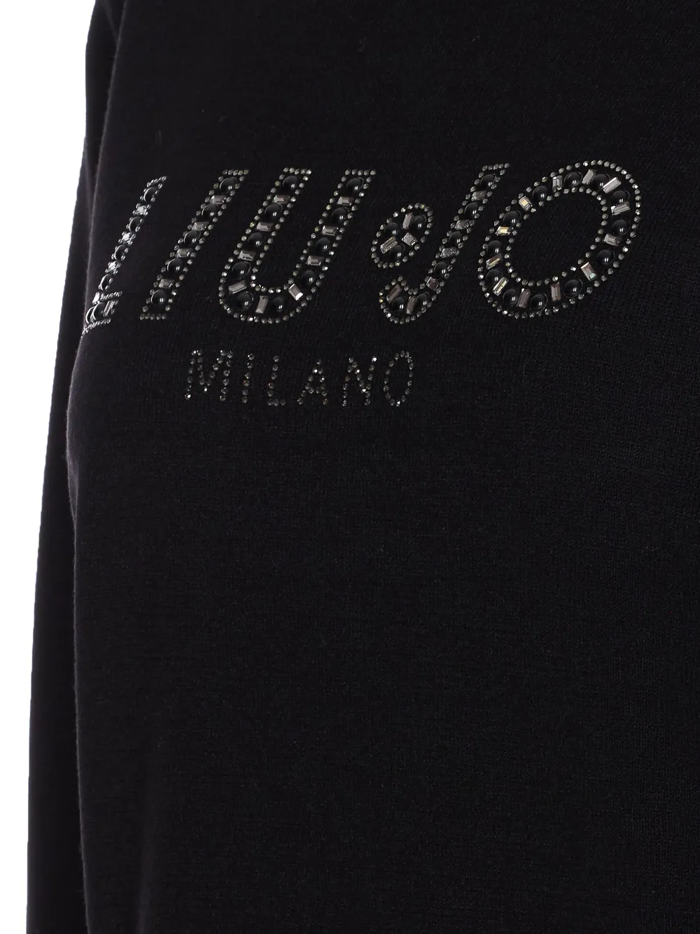 LIU JO Verfraaide trui met ronde hals Zwart