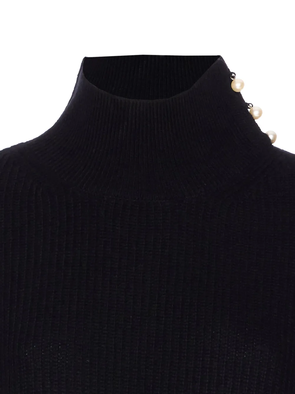 Liu •jo Pearl-embellished High-neck Vest In Black