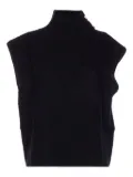 LIU JO pearl-embellished high-neck vest - Black