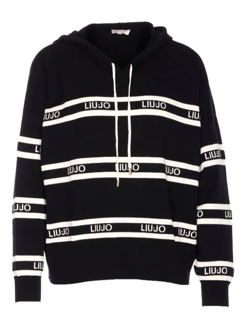 LIU JO logo-stripe hoodie