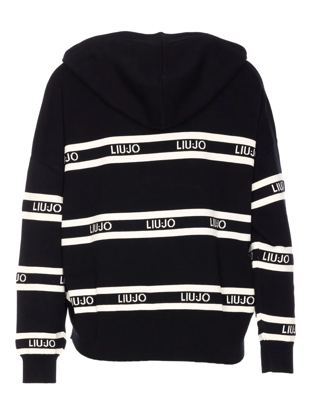LIU JO logo-stripe hoodie - Zwart