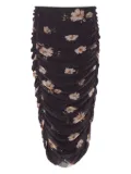 MAR DE MARGARITAS floral-print midi skirt - Black