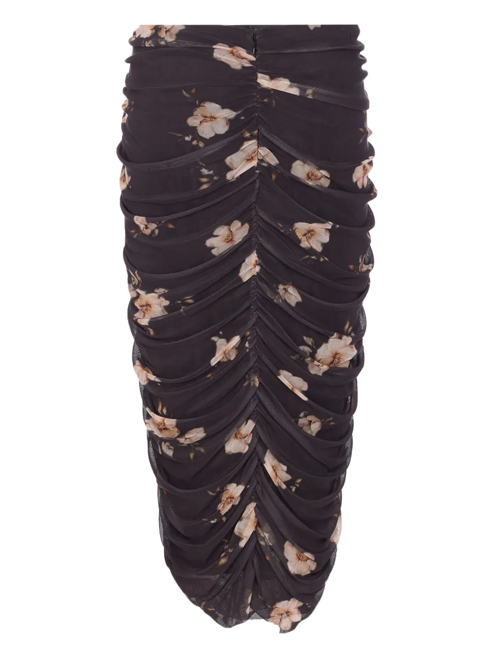 MAR DE MARGARITAS floral-print midi skirt - Zwart