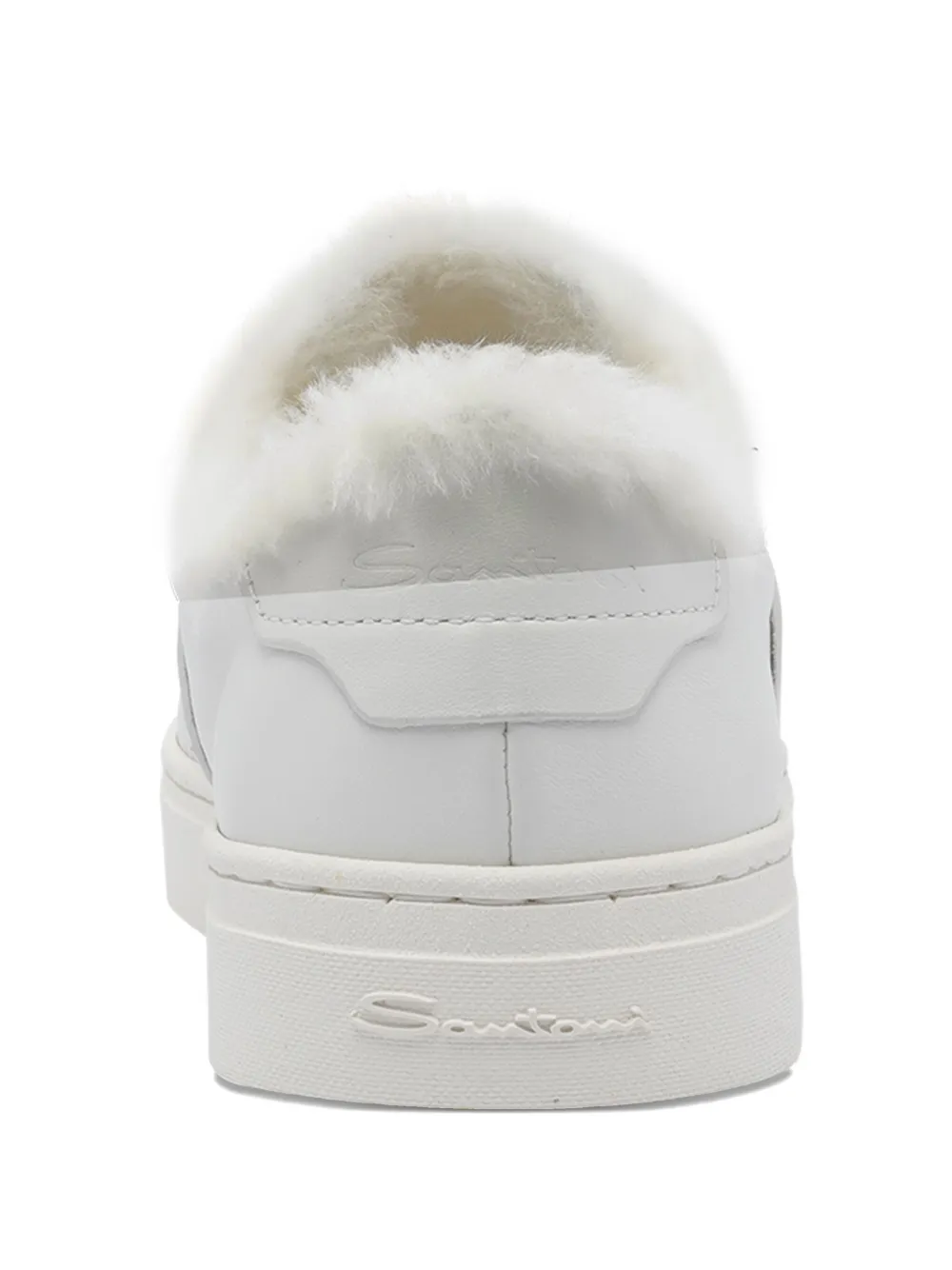 Santoni faux-fur leather sneakers White