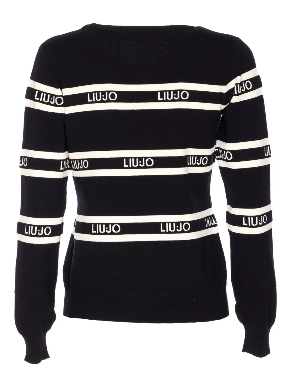 Liu •jo Logo-stripe Crew-neck Sweater In Multi