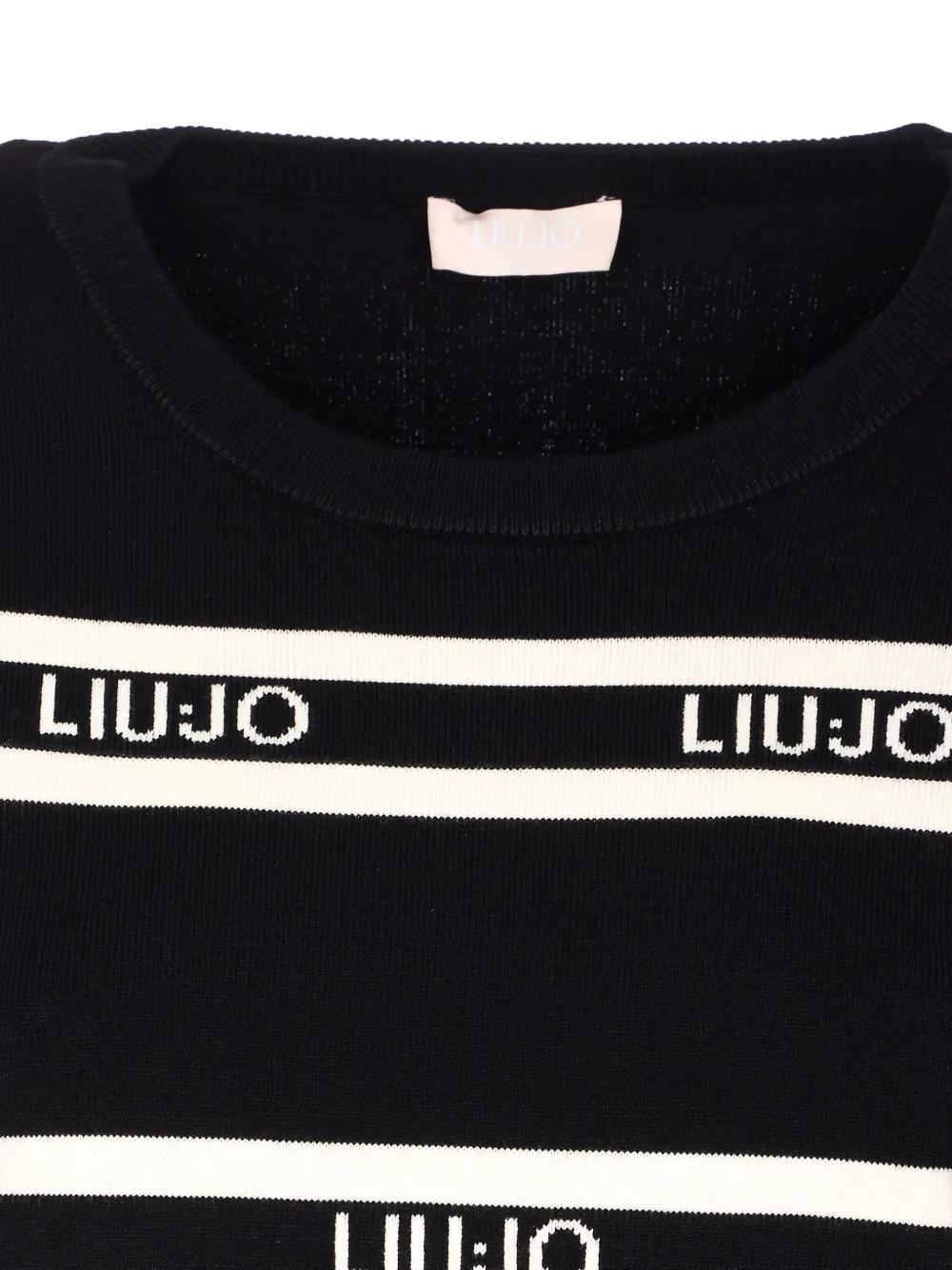 Liu •jo Logo-stripe Crew-neck Sweater In Multi