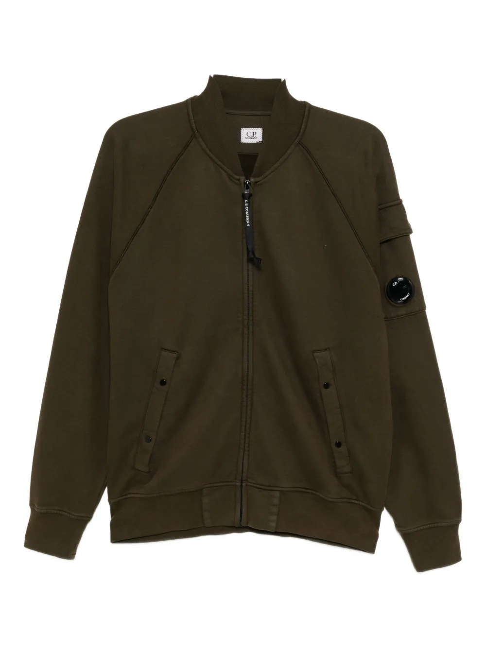 C.p. Company Fleece Bomber Jacket In Green
