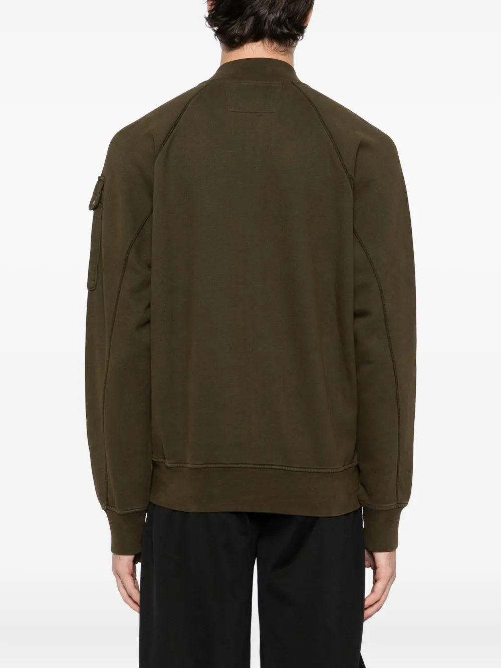 C.p. Company Fleece Bomber Jacket In Green