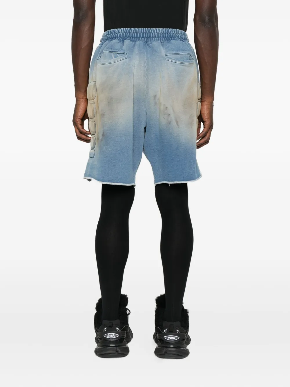 Satoshi Nakamoto Drawstring Track Shorts In Blue