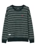 izzue striped crew-neck sweater - Green