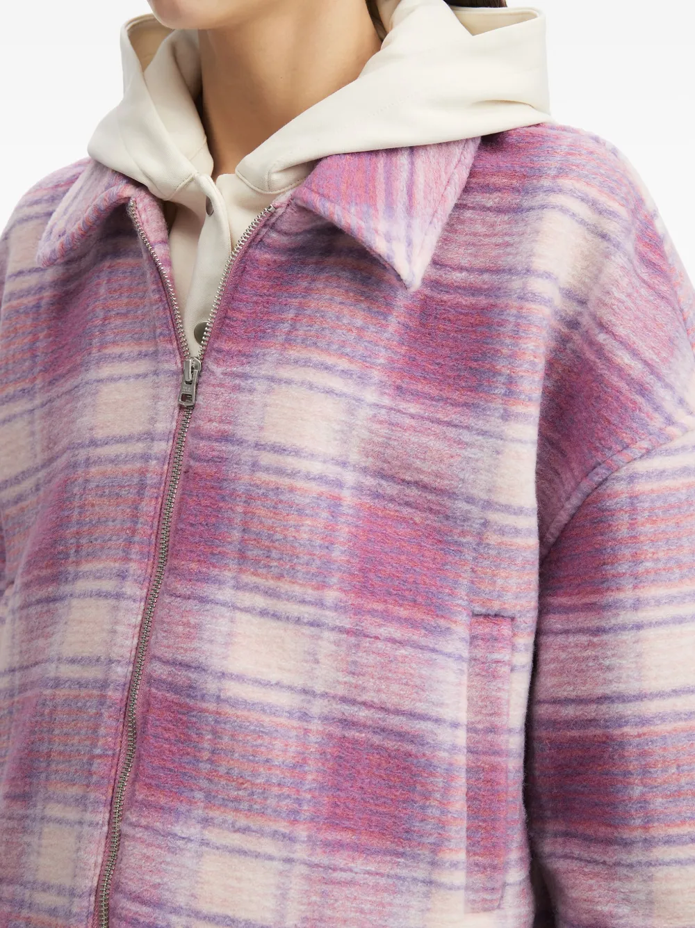 Izzue Check-pattern Jacket In Pink