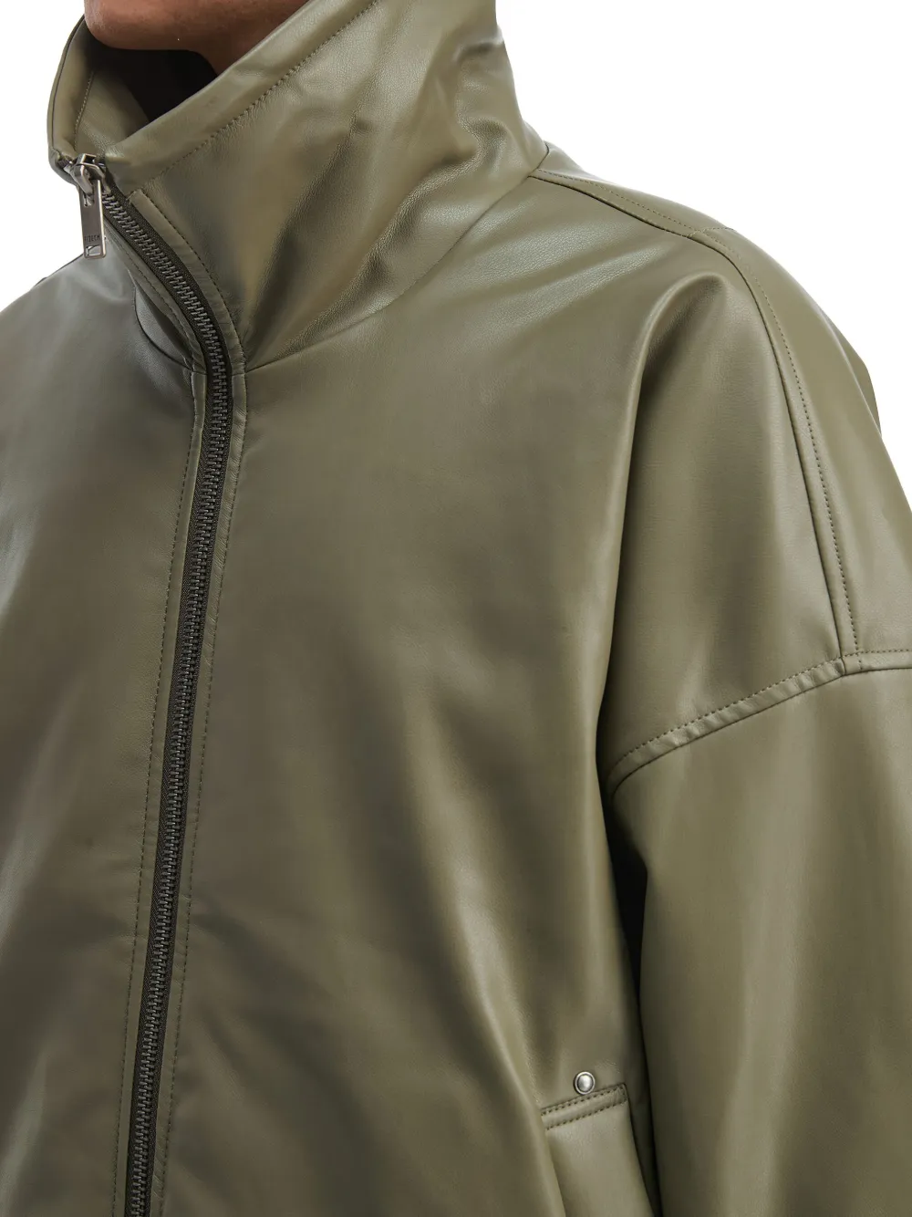 Five Cm High-neck Ribbed-cuff Jacket In Multi